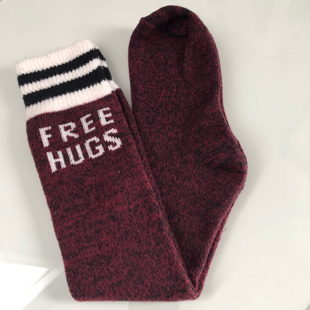 Fleece free hugs boot socks